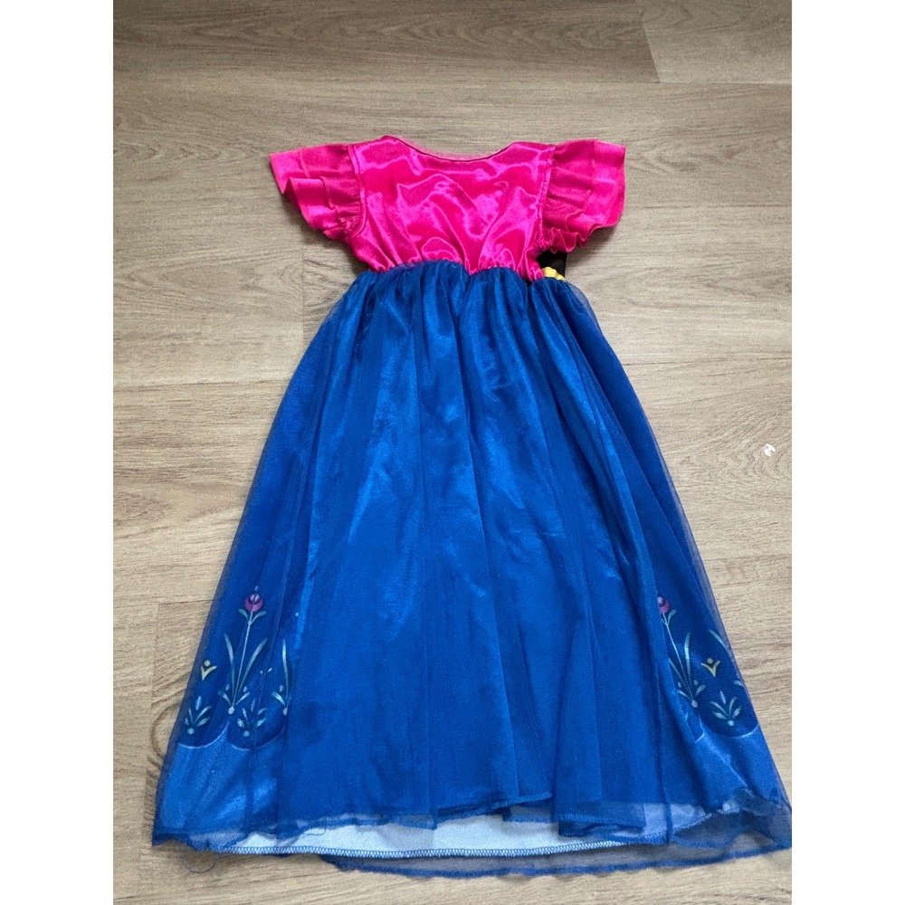 Disney Frozen Anna Costume Nightgown Blue Pink Black Girls Size 2T - Picture 6 of 6
